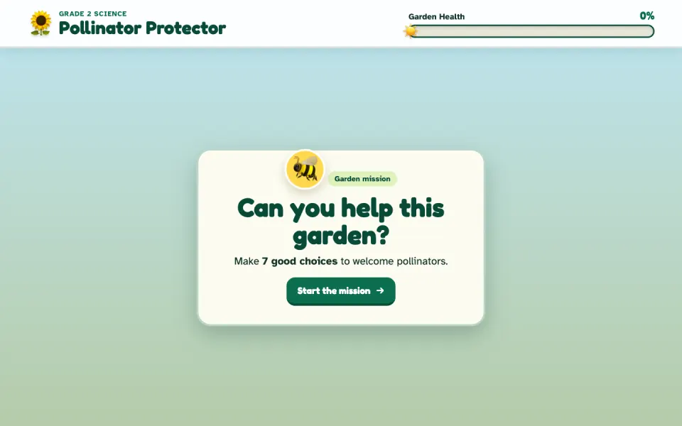 Screenshot of Pollinator Protector